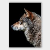 Poster Dark Wolf - Papier - 50x70 cm - Meerdere Afmetingen & Prijzen | Wanddecoratie - Interieur - Art - Wonen - Schilderij - Kunst