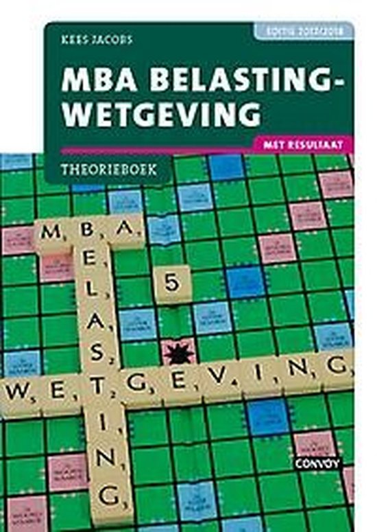 MBA Belastingwetgeving Editie 2017/2018 Theorieboek - cover
