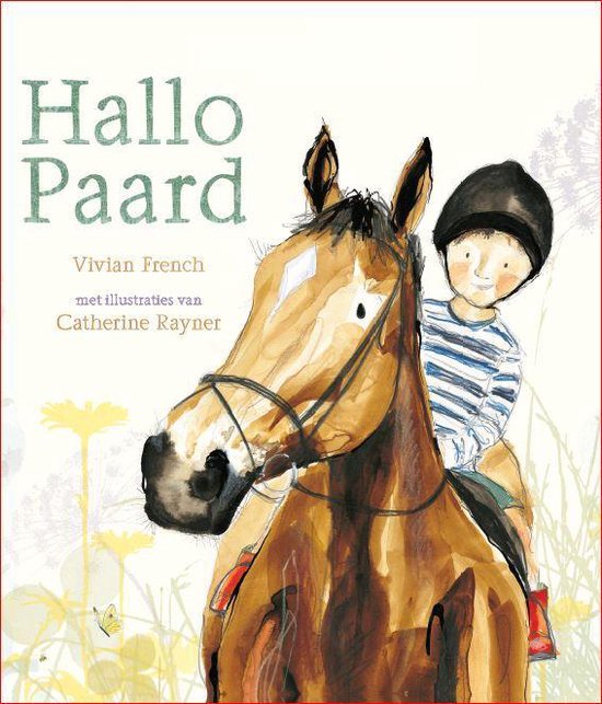 Boekomslag 'Hallo Paard' met meisje op bruin paard. Titel en auteursnamen zichtbaar.