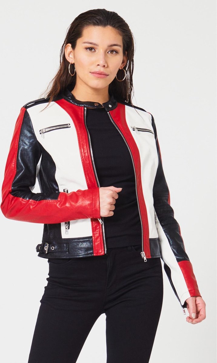 | Coolcat Jas Leather look jas Kblock19 Rood Xs | Coolcat Jas Leather look jas Kblock19 Rood Xs