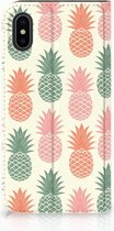 Geschikt voor iPhoneX | Xs Standcase Hoesje Design Ananas