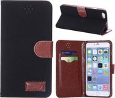 PU Leren Retro Wallet iPhone 6(s) plus - Zwart