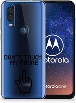 Coque Téléphone pour Motorola One Vision Housse en Cuir Etui de Protection Finger Do Not Touch My Phone