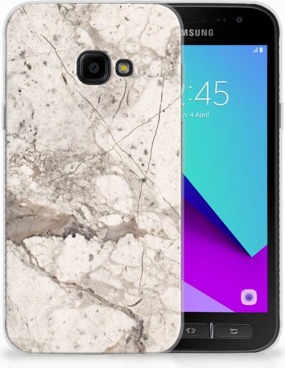 Samsung Galaxy Xcover 4 | Xcover 4s TPU Siliconen Hoesje Marmer Beige