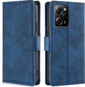 Mobigear Croco Phone Case adapté pour POCO X5 Pro Case Bookcase Wallet - Blauw