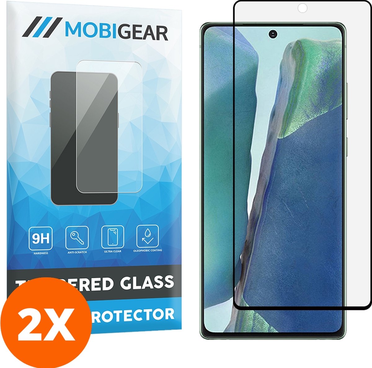 Mobigear Screenprotector geschikt voor Samsung Galaxy Note 20 Glazen | Mobigear Curved Screenprotector - Case Friendly - Zwart (2-Pack)