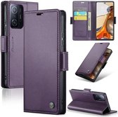 CaseMe Wallet Case met RFID Bescherming en Magneetsluiting voor Xiaomi 11T / 11T Pro _ Paars