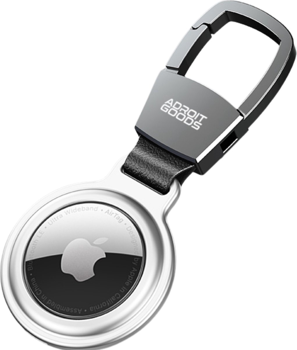 AdroitGoods Aluminium Beschermhoes – Geschikt voor Apple AirTag – Sleutelhanger Houder – Silver