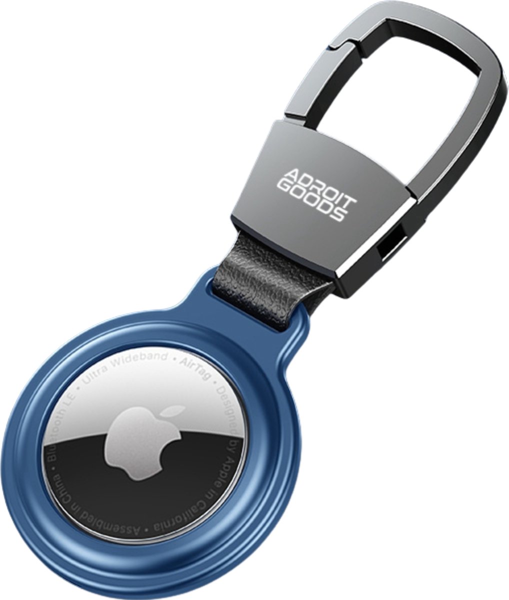 AdroitGoods Aluminium Beschermhoes – Geschikt voor Apple AirTag – Sleutelhanger Houder – Blauw