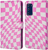iMoshion Hoesje Geschikt voor Samsung Galaxy S20 FE Hoesje Met Pasjeshouder - iMoshion Design Bookcase smartphone - Roze / Retro Pink