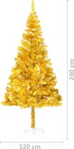 vidaXL - Kunstkerstboom - met - verlichting - en - kerstballen - 240 - cm - PET - goud