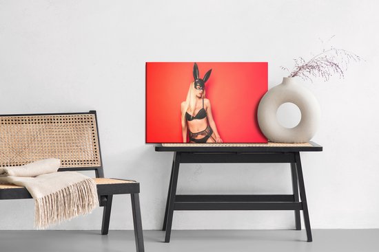 Painting King - Tableau sur toile Femme en costume de lapin - 100 x 70 cm