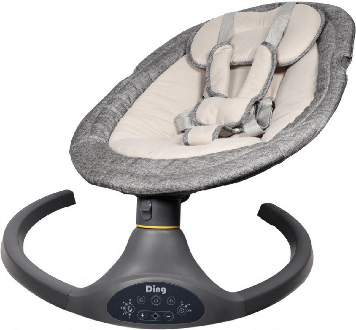 Ding Hugg Swing Babyschommel - Grijs - Draaibare babyswing - Met Muziek en Bluetooth — afbeelding 12