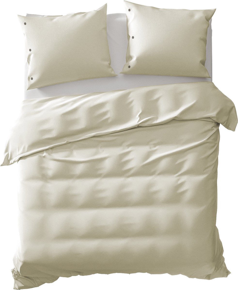 Yellow Percale Dekbedovertrek - Tweepersoons - 200x200/220 cm - Pristine Ivory