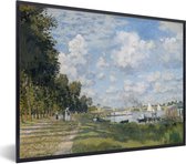 Fotolijst incl. Poster - Le Bassin d'Argenteuil - Schilderij van Claude Monet - 80x60 cm - Posterlijst