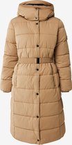 Hooded Jacket With Elasticated Belt Dames - Donker Zand - Maat M