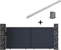 EXPERTLAND Gemotoriseerde schuifpoort van aluminium antraciet - L416 x 180 cm - NAZARIO L 392 cm x H 173 cm x D 4.6 cm