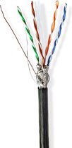 Nedis Netwerk Kabel Rol - CAT6 - Solid - S/FTP - CCA - 100.0 m - Buitenshuis - Rond - PE - Zwart - Gift Box