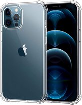 LuxeBass Siliconen hoesje geschikt voor Apple iPhone 12 Pro Max - Transparant - Antishock - Bumper case - telefoonhoes - gsm hoes - telefoonhoesje