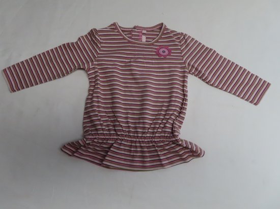 T-shirt manches longues - Fille - Rayé - Rose, fuchia, crème - 2 ans 92