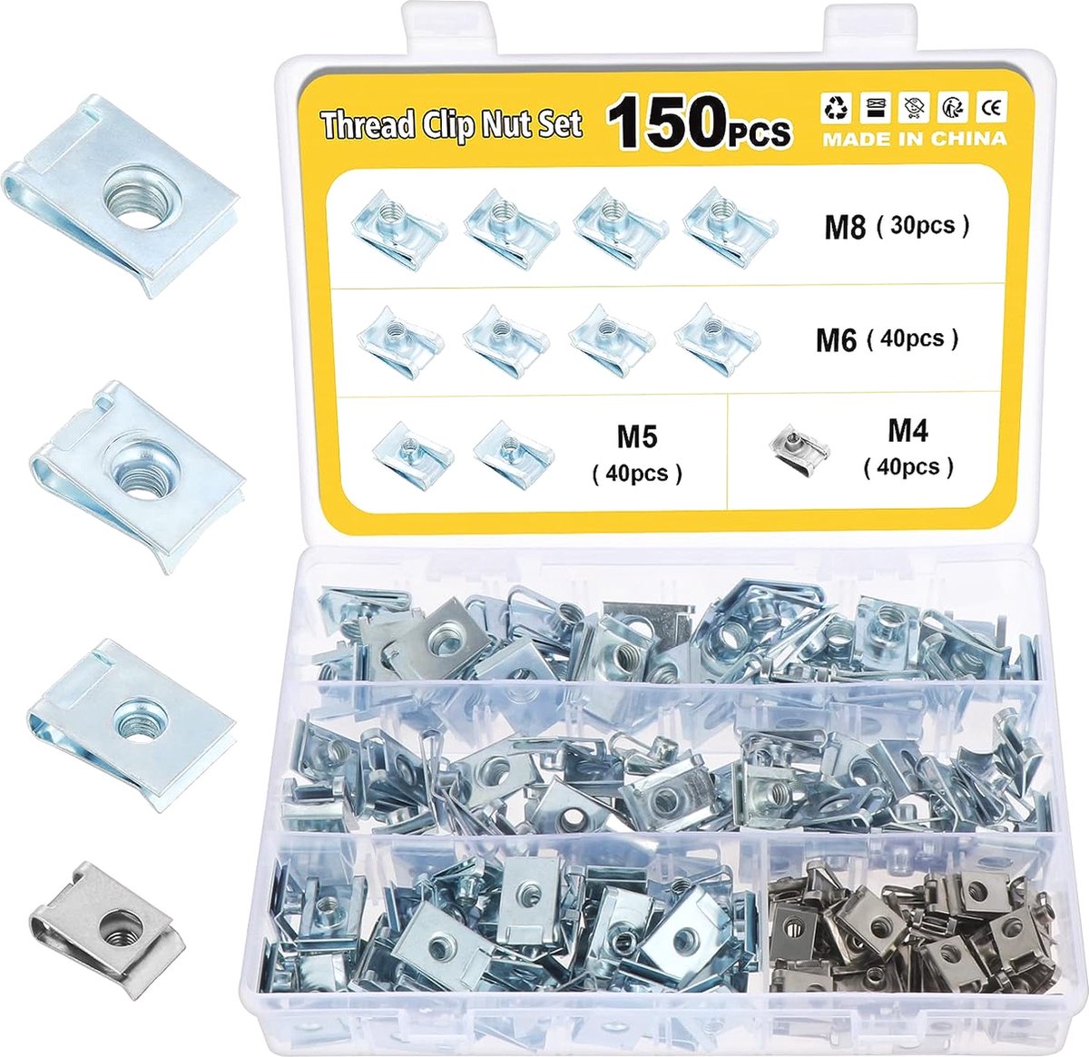 PATIKIL U-Style Clip-On Mutter 30 Pack M5-0.8 Standard Extrudierte U