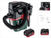 Metabo AS 18 L PC Compacte accustofzuiger 18 V 6 l IPX4 stofklasse L nat en droog + 1x accu 10,0 Ah - zonder lader