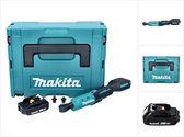 Makita DWR 180 A1J Tournevis à cliquet sans fil 18 V 47,5 Nm 1/4" 3/8" + 1x batterie rechargeable 2,0 Ah + Makpac - sans chargeur