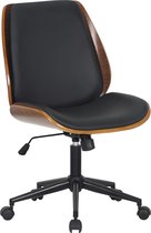 Chaise de bureau CLP Mitch - Ergonomique - Pour adulte - Finition bois - Sans accoudoir - Simili cuir - noyer/noir noir