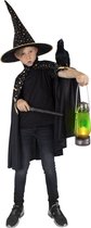 Costume de sorcière et sorcière et diseuse de bonne aventure | Costume Enfant Cape Magique de Sorcière Noire | Taille unique | Halloween | Déguisements