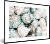FrameYourWall® - Cadre photo avec affiche 80x60 - Coquillages - Plage - Mer - Été - Blauw - Cadre photo en bois - Cadres et cadres - Cadre photo en bois - Cadre à langer pour affiche murale - Cadre Picture et photo - Cadre affiche - Porte photo