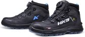 HKS Barefoot Feeling BFS 80 BOA S3 werkschoenen - veiligheidsschoenen - safety shoes - hoog - heren - dames - composiet - antislip - ESD - lichtgewicht - Vegan - zwart/grijs/blauw maat 46
