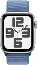 Bol.com Apple Watch SE 2023 - GPS + Cellular - 44mm - Silver Aluminium Case with Winter Blue Sport Loop aanbieding