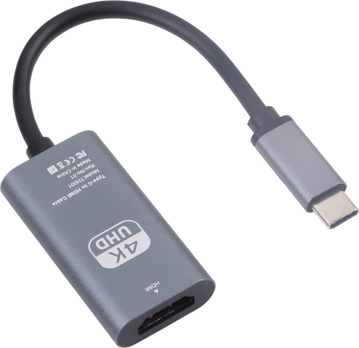 USB-C naar 4K HDMI female - Ultra HDMI - adapter kabel connector - Grijs -Provium