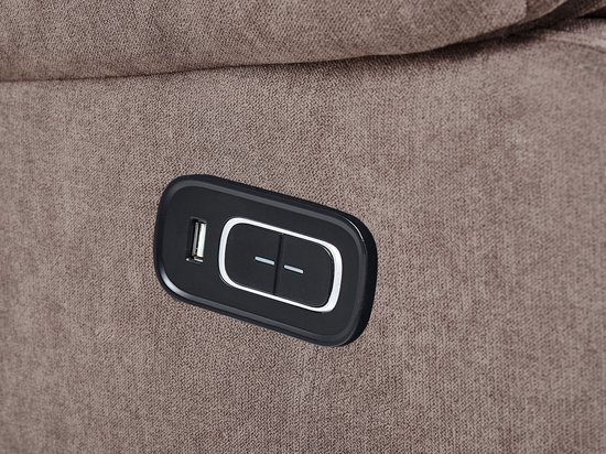 BELIANI ROKKE - Hoekbank elektrisch verstelbaar - Bruin - Polyester | bol