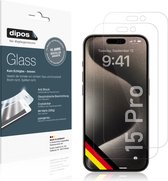dipos I 2x Pantserfolie helder geschikt voor Apple iPhone 15 Pro Beschermfolie 9H screen-protector