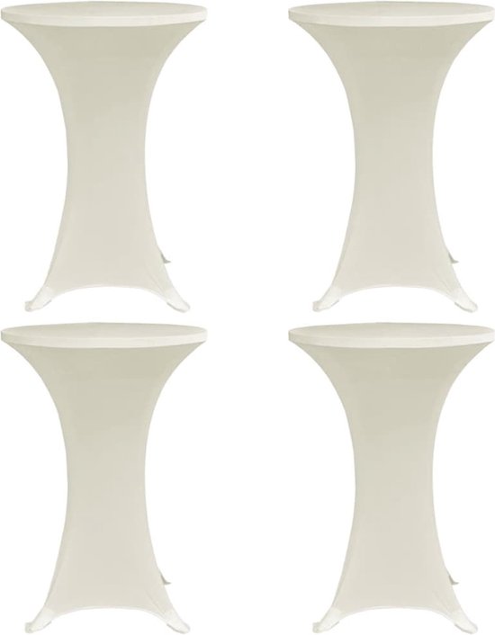vidaXL Housse de table haute extensible Ø60 cm Wit (2 pièces) - Housse de meuble - Housses de meubles - Housse de table haute - Housses de table haute