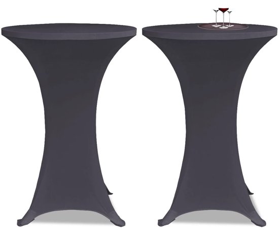 vidaXL Housse de table haute extensible Ø60 cm Wit (2 pièces) - Housse de meuble - Housses de meubles - Housse de table haute - Housses de table haute