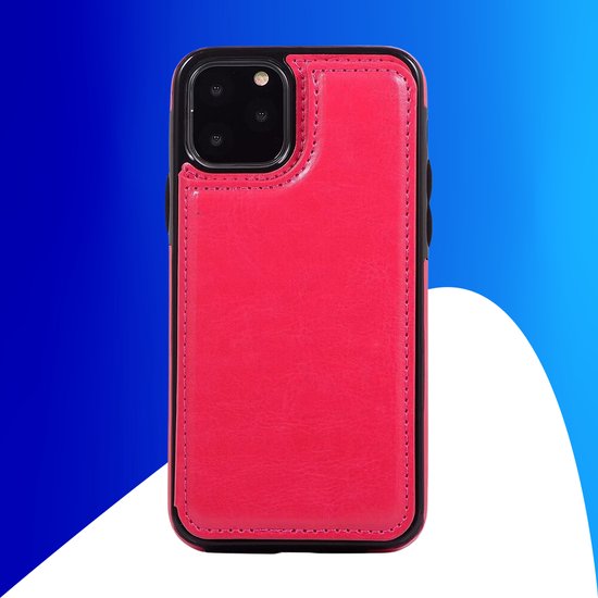 Coque iPhone 15 - Coque arrière - Porte carte - Portefeuille - Simili cuir - Rose