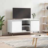 Meuble TV The Living Store - Meuble TV - Blanc - 104 x 35 x 50 cm - Beaucoup d'espace de rangement