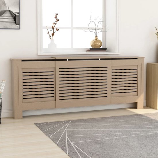 vidaXL Radiatorombouw 112x19x81 cm MDF zwart