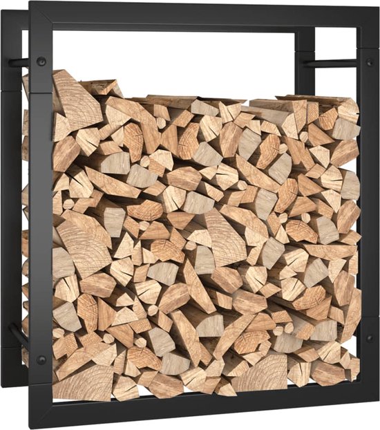 vidaXL Haardhoutrek 50x28x56 cm staal matzwart