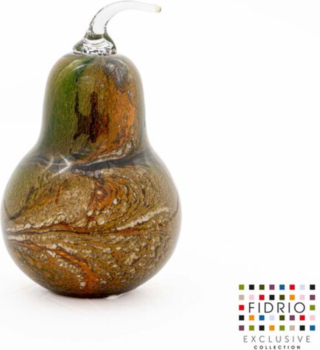 Design Beeld Pear - Fidrio INDIAN SUMMER - glas, mondgeblazen - hoogte 18 cm