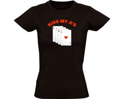 Kaarten Poker Dames T-shirt - spel - game - casino - grappig shirt