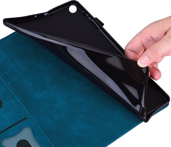 Case2go - Housse pour Apple iPad 10.2 (2021/2020/2019) - Business Wallet Book Case - Avec porte-carte - Blauw foncé