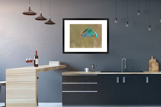 Cadre photo avec affiche - Martin-pêcheur - Ciel - Coloré - 80x60 cm - Cadre pour affiche