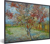 Fotolijst incl. Poster - De roze perzikboom - Vincent van Gogh - 80x60 cm - Posterlijst