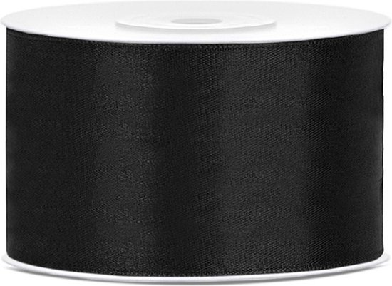 Rubans décoratifs/rubans cadeaux/rubans de satin - Set 2x pièces - jaune et noir - 38 mm x 25 mètres