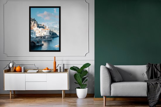 Photo encadrée - Cadre photo Littoral en Italie noir sans passe partout 60x90 cm - Affiche encadrée (Décoration murale salon / chambre)