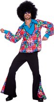 Wilbers & Wilbers - Hippie Kostuum - Seventies Mr Block Party - Man - Zwart, Multicolor - XL - Carnavalskleding - Verkleedkleding