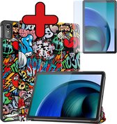 Hoes Geschikt voor Lenovo Tab M10 5G Hoes Book Case Hoesje Trifold Cover Met Screenprotector - Hoesje Geschikt voor Lenovo Tab M10 5G Hoesje Bookcase - Graffity